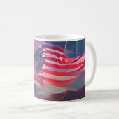 Mug 4 juillet Drapeau américain numérique art abstrait (Devant droit)