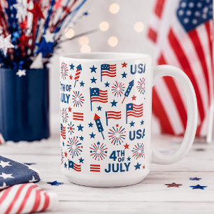 Mug 4 juillet 🇸 🇺   Feux d'artifice, Étoiles et amér