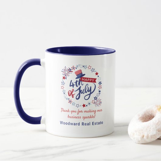 Mug 4 juillet heureux | Promotions immobilières (Avec donut)