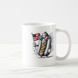 Mug 4 juillet Hotdog Patriotique Drapeau États-Unis Ré