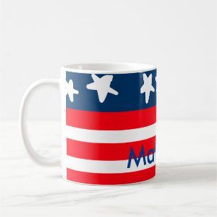 Mug 4 juillet jour de l'indépendance ajouter nom texte