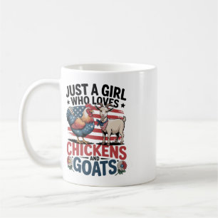 Mug 4 juillet juste une fille qui aime le poulet et la