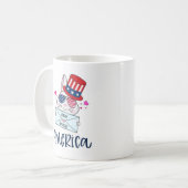 Mug 4 juillet lapin avec les Etats-Unis Drapeau lunett (Devant gauche)