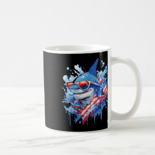Mug 4 juillet Patriotic Funny Shark Sungles Independen