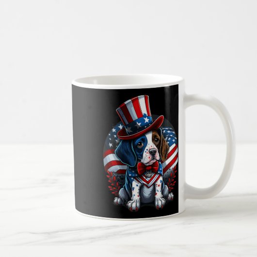 Mug 4 juillet Patriotique Anglais Pointer Drapeau Nous (Droite)