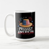 Mug 4 juillet patriotique - Fièrement américain (Gauche)