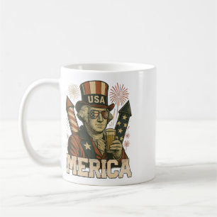 Mug 4 juillet patriotique Merica George Washington jui