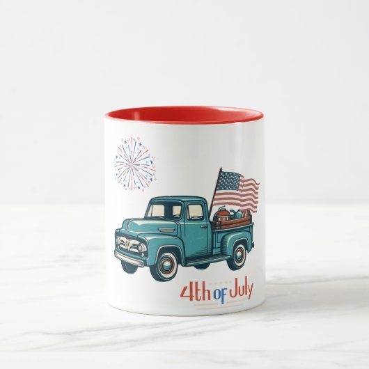 Mug 4 juillet rustique/vintage (Centre)
