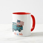 Mug 4 juillet rustique/vintage (Devant droit)