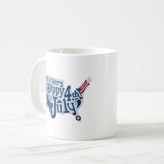 Mug 4 juillet Sûr Et Heureux (Devant gauche)
