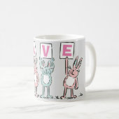 Mug 4 Lettre Nom Fun Rabbit Design (Devant droit)