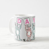 Mug 4 Lettre Nom Fun Rabbit Design (Devant gauche)