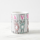 Mug 4 Lettre Nom Fun Rabbit Design (Centre)