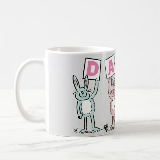 Mug 4 Lettre Nom Fun Rabbit Design (Gauche)