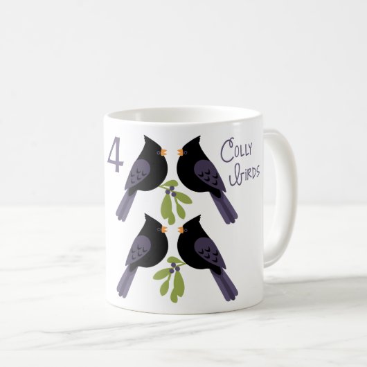 Mug 4 oiseaux de colly (Devant droit)