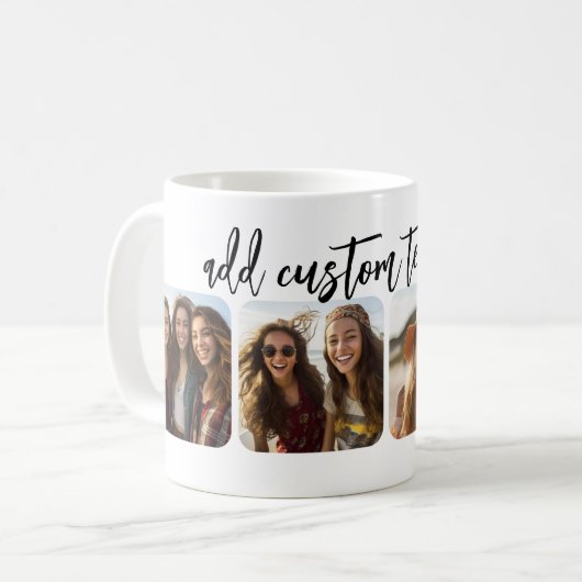 Mug 4 Photo Collage avec script de rebond tendance - b (Devant gauche)