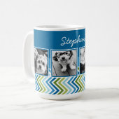Mug 4 Photo Collage Chevron Coloré (Devant gauche)