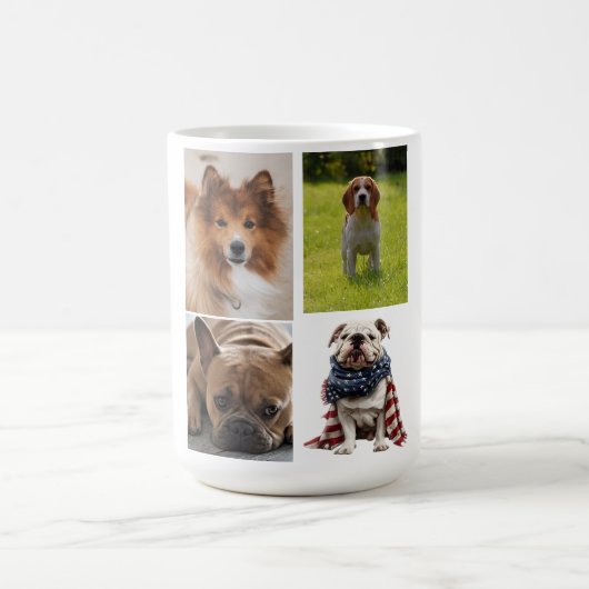Mug 4 Photo Collage Dog Lover Pet (Centre)