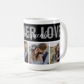Mug 4 Photo Collage Forever Love Couple Names (Devant droit)