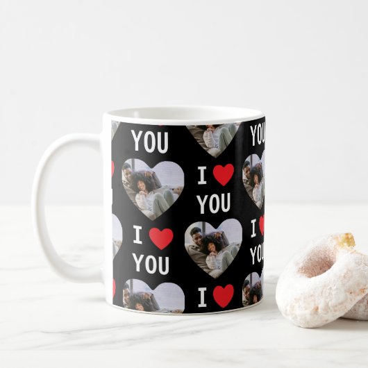 Mug 4 Photo Collage I Love You (Avec donut)