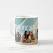 Mug 4 Photo motif à rayures rétro nom funky (Devant gauche)