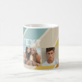 Mug 4 Photo motif à rayures rétro nom funky (Centre)