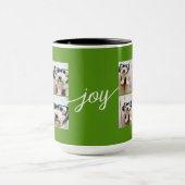 Mug 4 photos en collage avec Joie de Fête Vert (Centre)