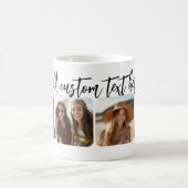 Mug 4 photos en collage avec un script bounce tendance (Centre)