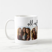 Mug 4 photos en collage avec un script bounce tendance (Gauche)