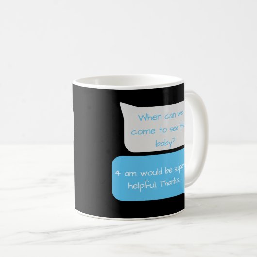 Mug 4am Funny New Parents Texter (Devant droit)
