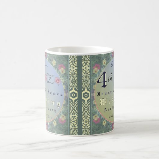 Mug 4e anniversaire du Mariage Floral (Centre)