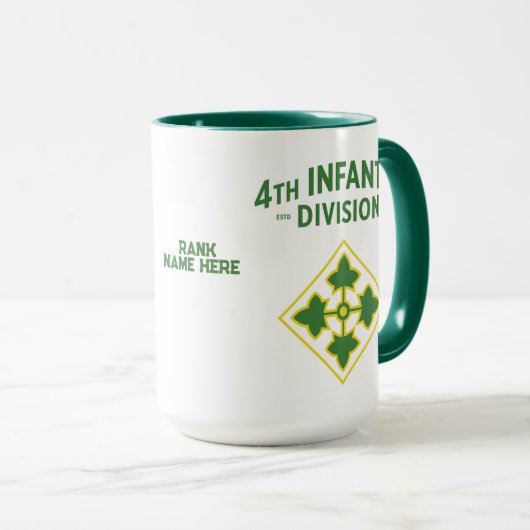Mug 4e division d'infanterie personnalisable (Devant droit)