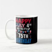 Mug 4e Et oui c'est mon 75e anniversaire Patriot Améri (Gauche)