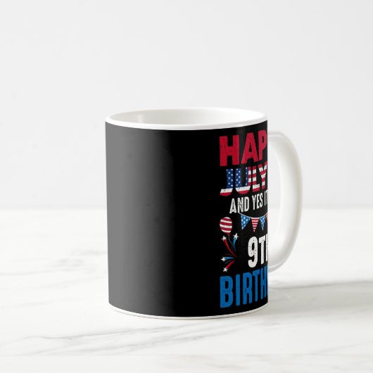 Mug 4e Et oui c'est mon 9e anniversaire patrioti améri (Devant droit)