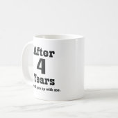Mug 4ème Anniversaire (drôle) (Devant gauche)