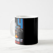 Mug 4th Birthday Monster Truck 4 Year Old Boy Born 202 (Devant gauche)