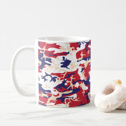 Mug 4th of July, Independence day, Camouflage Beige (Avec donut)