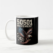Mug 50501 Drapeau Américain En Aigle De Vol Avec Étoil (Gauche)