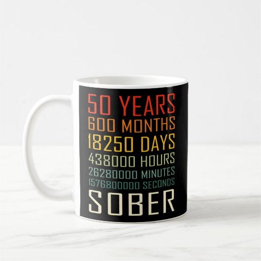 Mug 50 ans de sobriété 50 ans de sobre (Gauche)