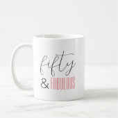 Mug 50 ans et Fabuleux 50e Anniversaire Moderne Script (Gauche)