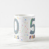 Mug 50 ans et Fabuleux Anniversaire Bleu Typographie M (Centre)