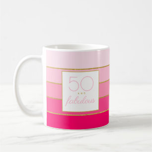 Mug 50 ans et fabuleux anniversaire rose or