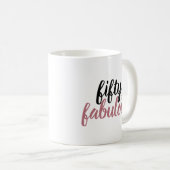 Mug 50 ans et Fabuleux Rose Pâle Anniversaire (Devant droit)