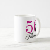 Mug 50 et anniversaire de parties scintillantes roses (Devant droit)