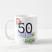 Mug 50 et cinquantième anniversaire tropical fabuleux (Gauche)