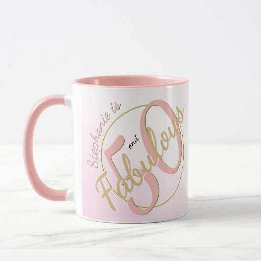 Mug 50 et fabuleuse fête d'anniversaire Black/Gold Fun (Gauche)