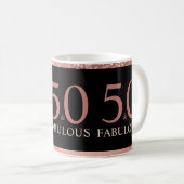 Mug 50 et fabuleux 50e anniversaire (Devant droit)