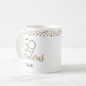Mug 50 et Fabuleux 50e anniversaire confetti or (Devant gauche)