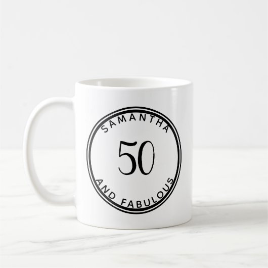Mug 50 Et fabuleux 50e anniversaire moderne minimal (Gauche)