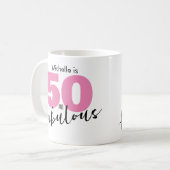 Mug 50 et fabuleux 50e cadeau d'anniversaire Cinquante (Devant gauche)